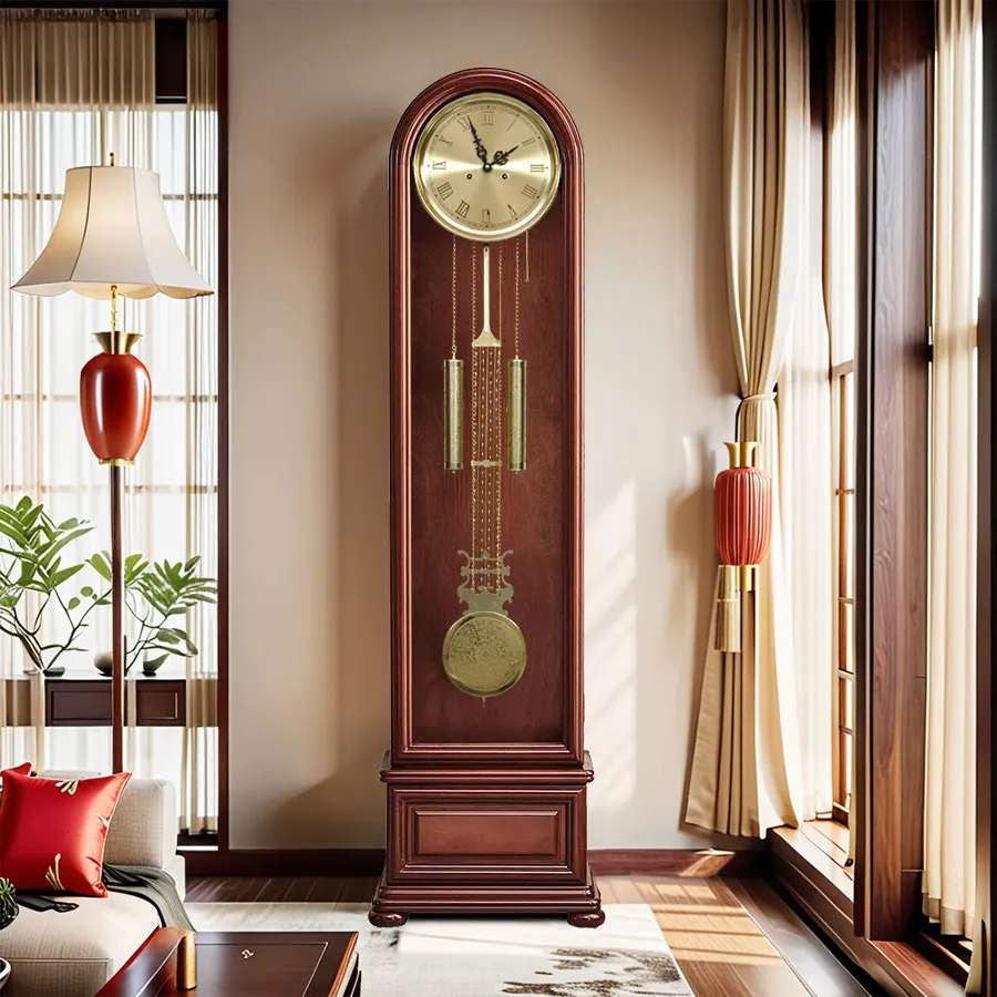 New Chinese-style European-style large desk clock, retro vertical German Helmler floor clock, living room home pendulum clock