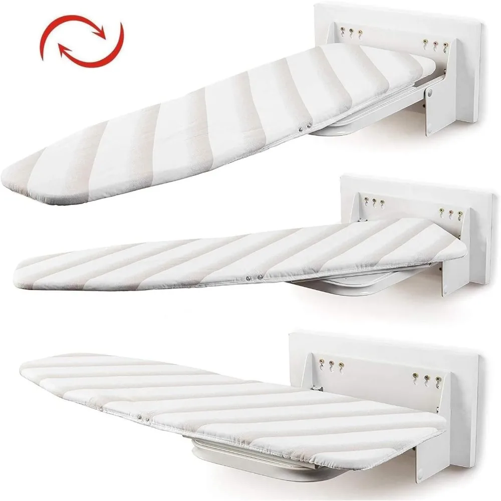 

Ironing Board Wall Mounted Foldable Ironing Boards with Heat Resistant Cover 180° Rotation Space-Saving Ironing Boards