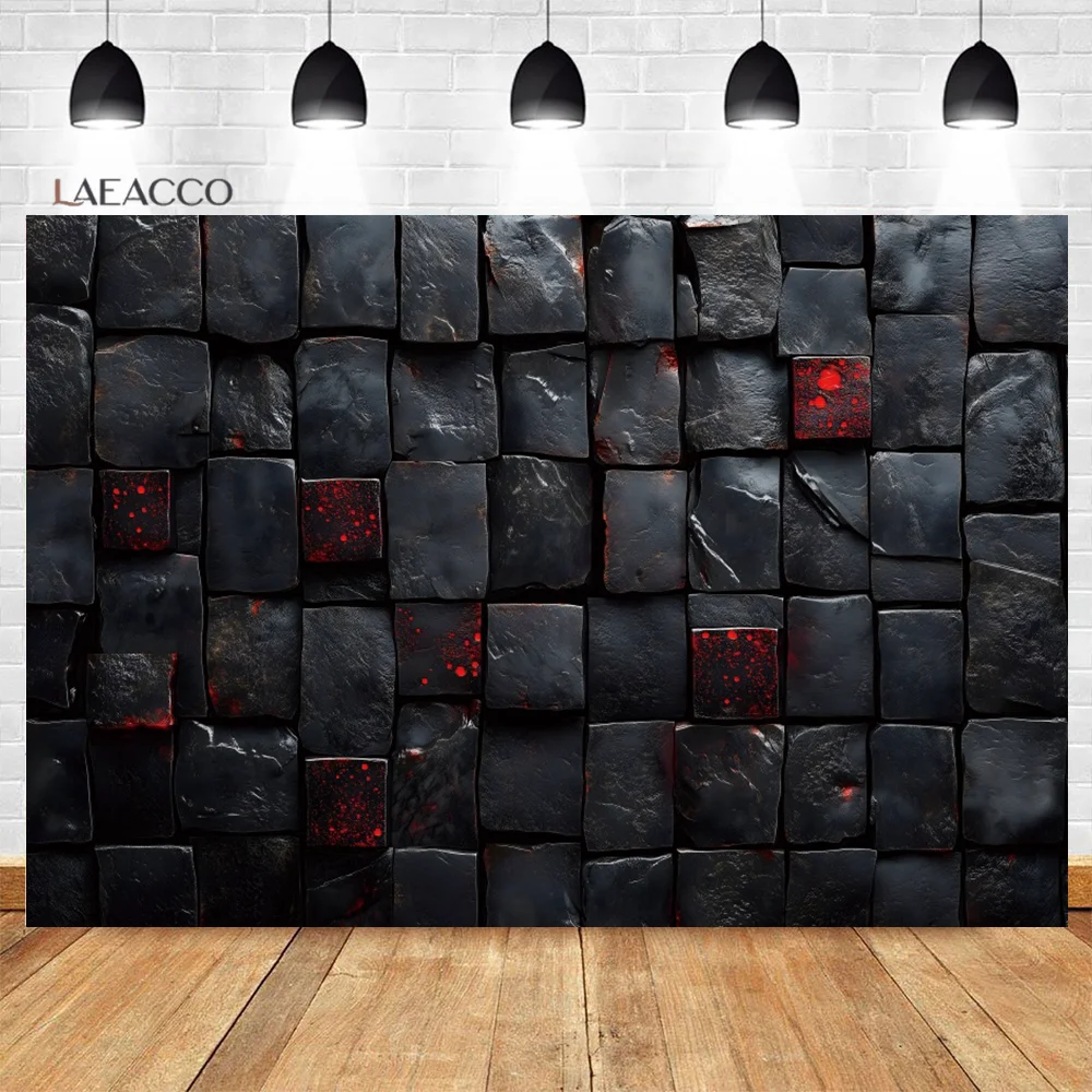 Laeacco حجر أسود عميق جدار التصوير خلفية الرجعية لائحة الأحمر الملمس نمط الأطفال الكبار صورة خلفية الصورة