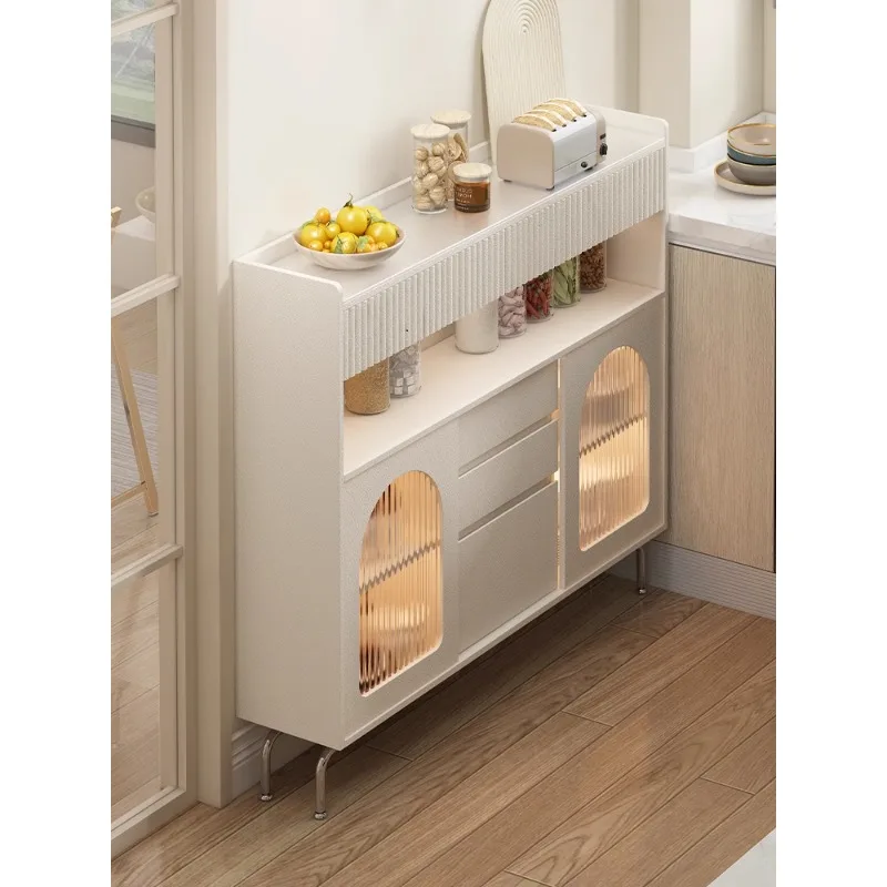 French cream cabinet locker kitchen side cabinet locker rock cupboard home 2023 new 30 cm