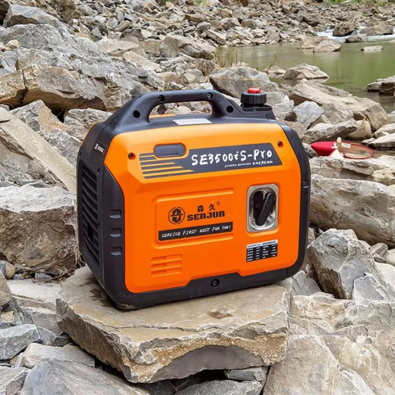 220V 1KW/3KW Portable Silent Camping Boating Fishing External Gasoline Power inverter Generator Set