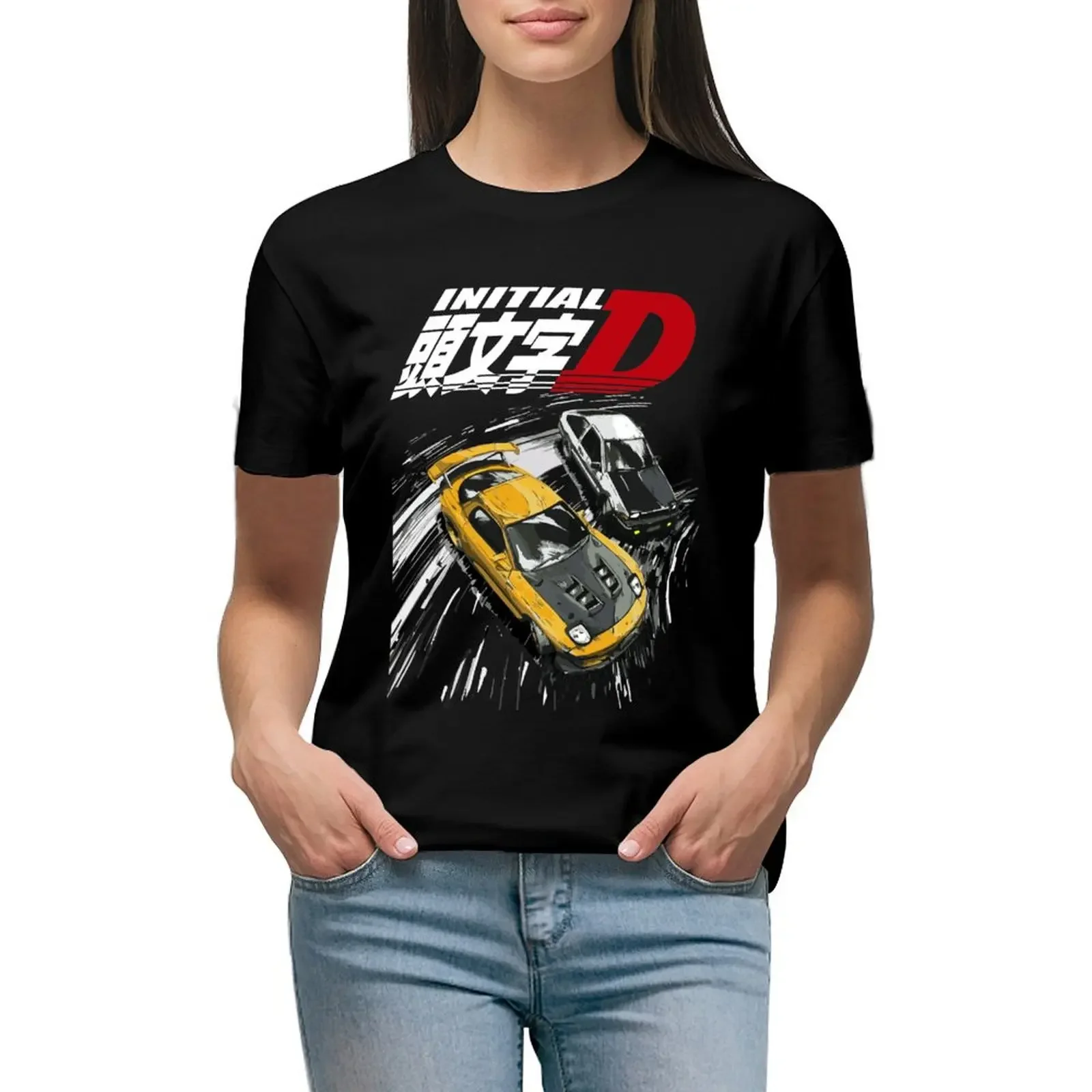 Initial D - Mountain Drift Racing Tandem AE86 vs FD rx-7 T-Shirt sublime plus size tops clothes for woman