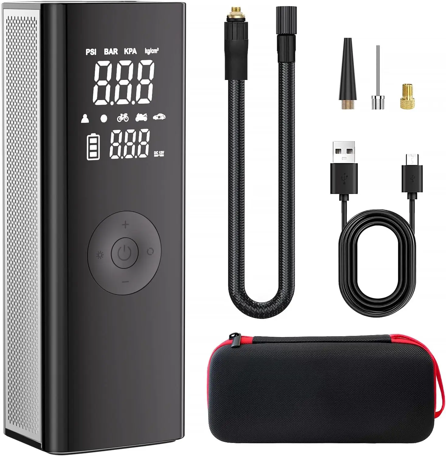 

Portable Tire Inflator 5X Fast Air Pump, 150PSI with Digital Gauge for Car, Bike & Motorcycle