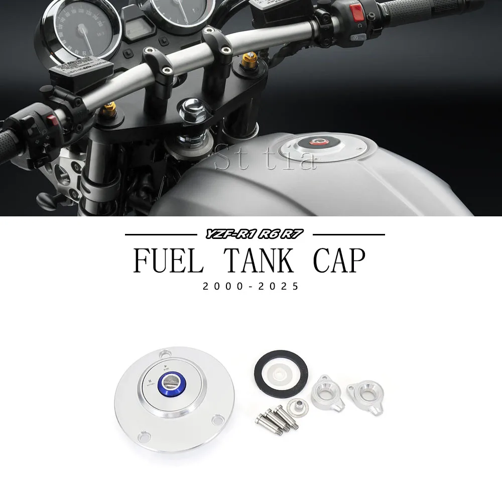 R1 R1M R6 R7 Gas Tank Cover Fit For Yamaha YZF-R1 YZF-R1M YZF-R6 YZF-R7 2005-2025 Motorcycle CNC Fuel Tank Cap Cover Accessories