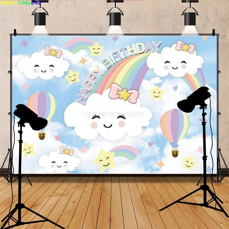 Newborn 1st Birthday Party Hundred days Photography Backdrops Props Cartoon Animals Baby Shower Photo Studio Background WP-07