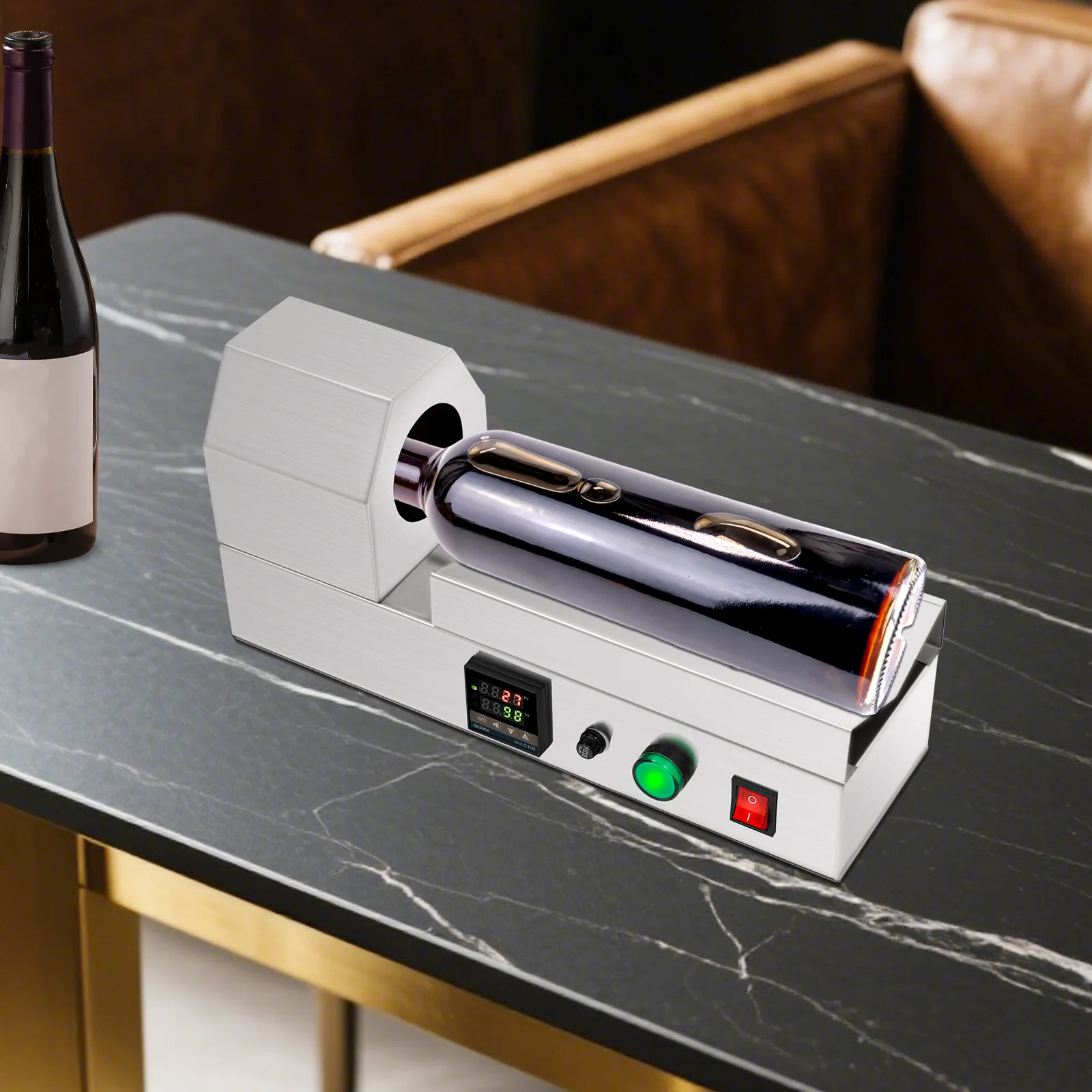 آلة تقليص الكبسولات الكهربائية Pp/PVC بدرجة حرارة قابلة للتعديل، كابل زجاجة النبيذ مع شاشة LED شفافة