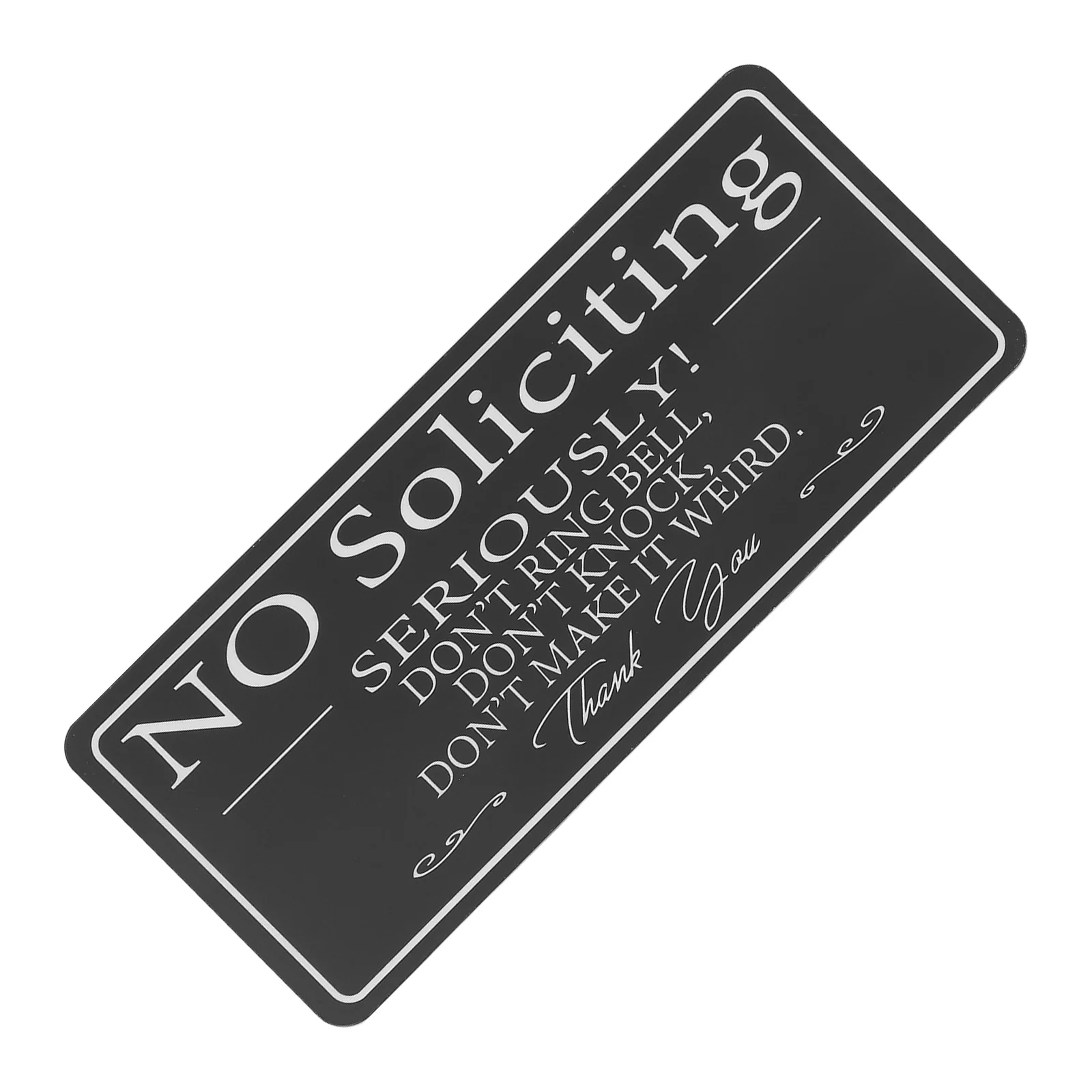 

No Soliciting Door Sign Acrylic Black Self-Adhesive Weatherproof Minimalist Office Home Door Sticker Signs for Office