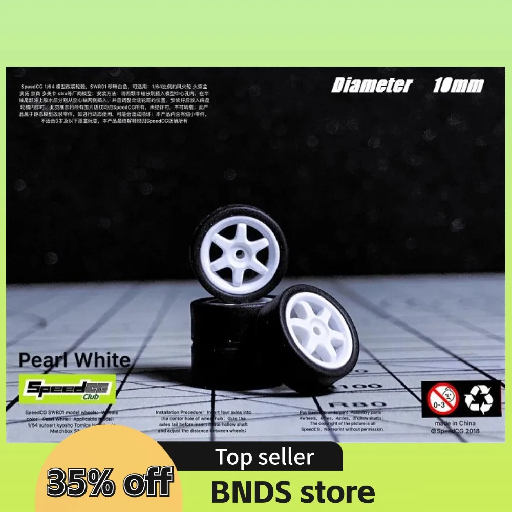 SpeedCG 1/64 ABS Wheels with Rubber Tire Type D Modified Parts Diameter 10mm For Model Car Racing Vehicle Toy Hotwheels Tomica