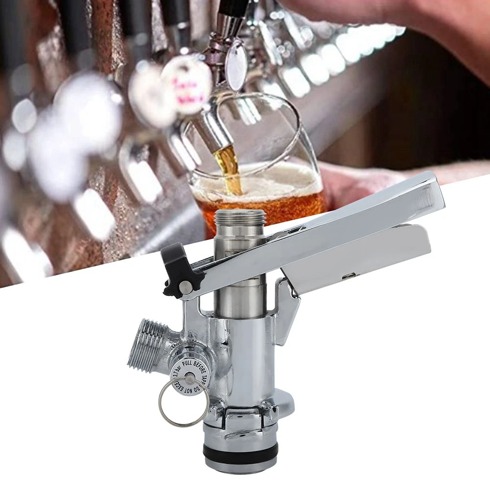 G5/8 U Type Stainless Steel Beer Keg Coupler Dispenser Accessory for Home Bar Restaurant