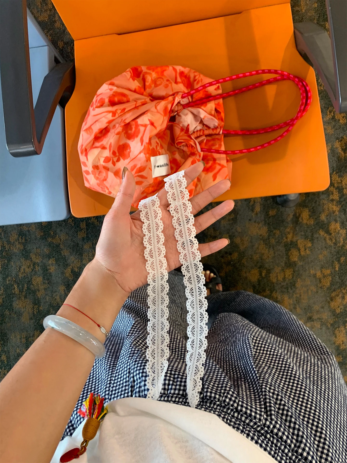 하이 웨이스트 와이드 레그 팬츠 여성 여름 얇은 격자 무늬 프린트 바지 벨트 루즈핏 한국 스타일 통근 패션 코튼