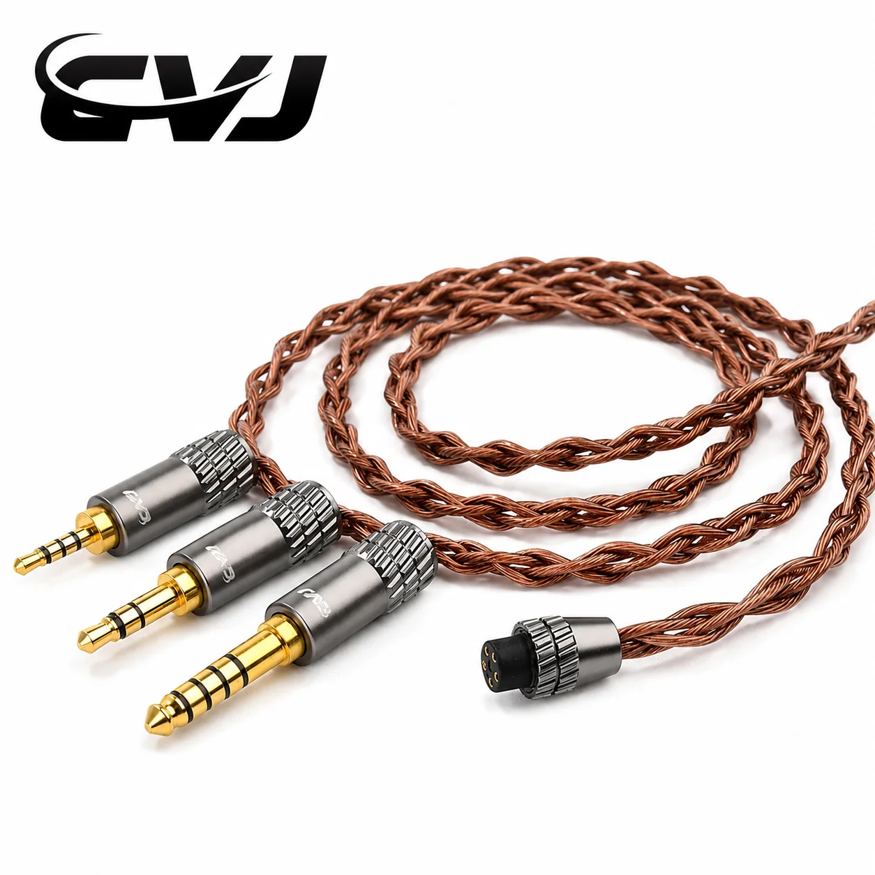 CVJ VS400 Cabo de Upgrade para Fones de Ouvido Cabo HiFi IEM 4 Núcleos 400 Filamentos de Cobre OFC Plugue Modular (2,5 mm / 3,5 mm / 4,4 mm)