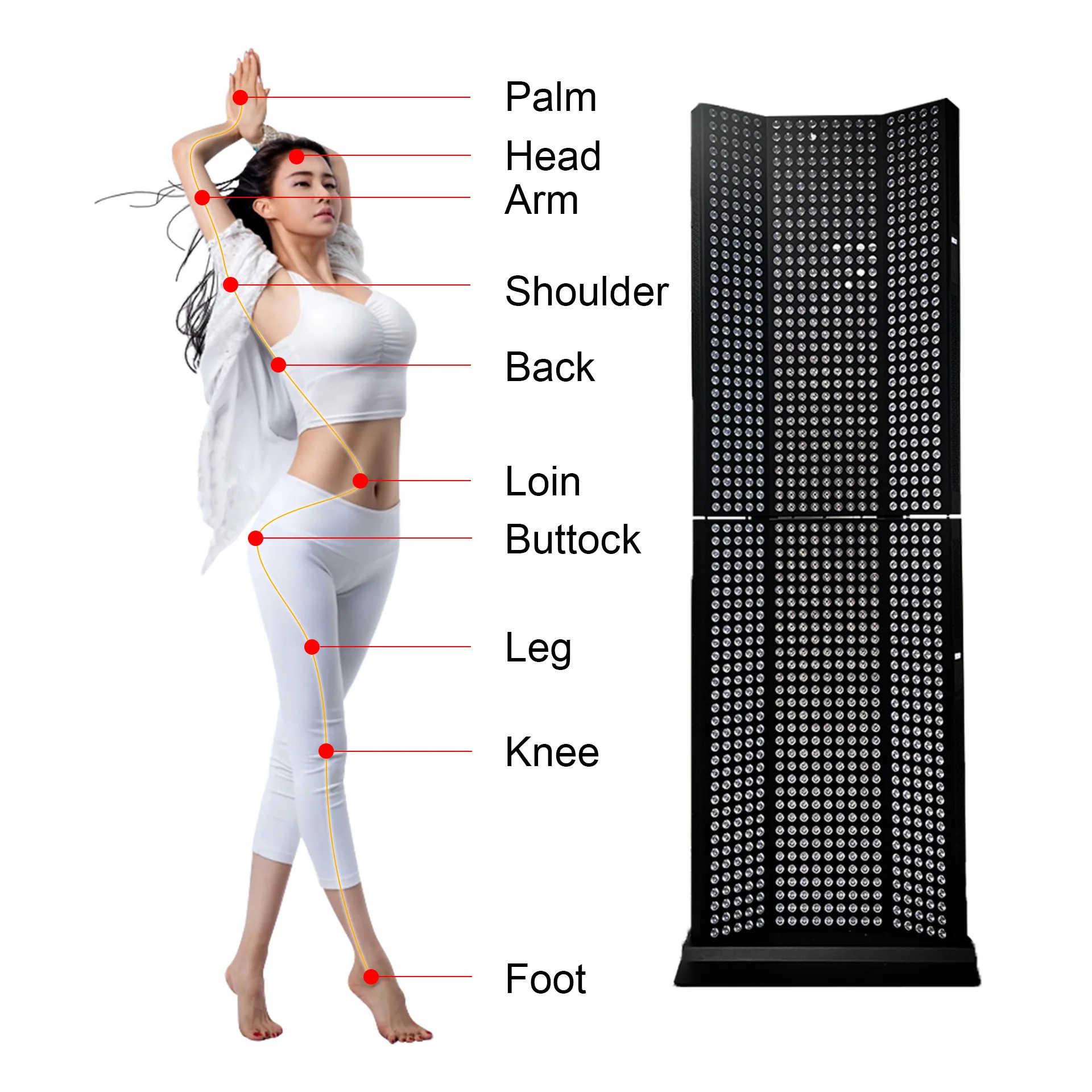 HighPower 7000W Red Light Therapy Lamp,5Wavelength LED FullBody Panel,Infrared Heat Lamp for Pain Relief,Physical Therapy Device