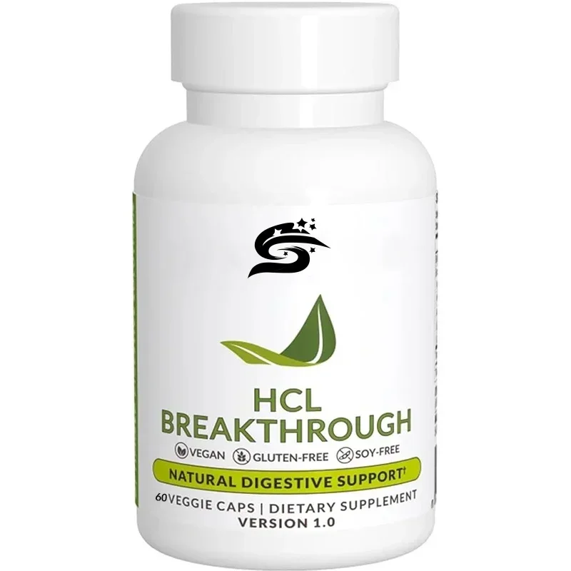 Betaine-Hydrochlorid-Enzymesupplement für Proteinabbau und Absorption – Verdauungshilfe zur Linderung von Gas und Herzverbrennung