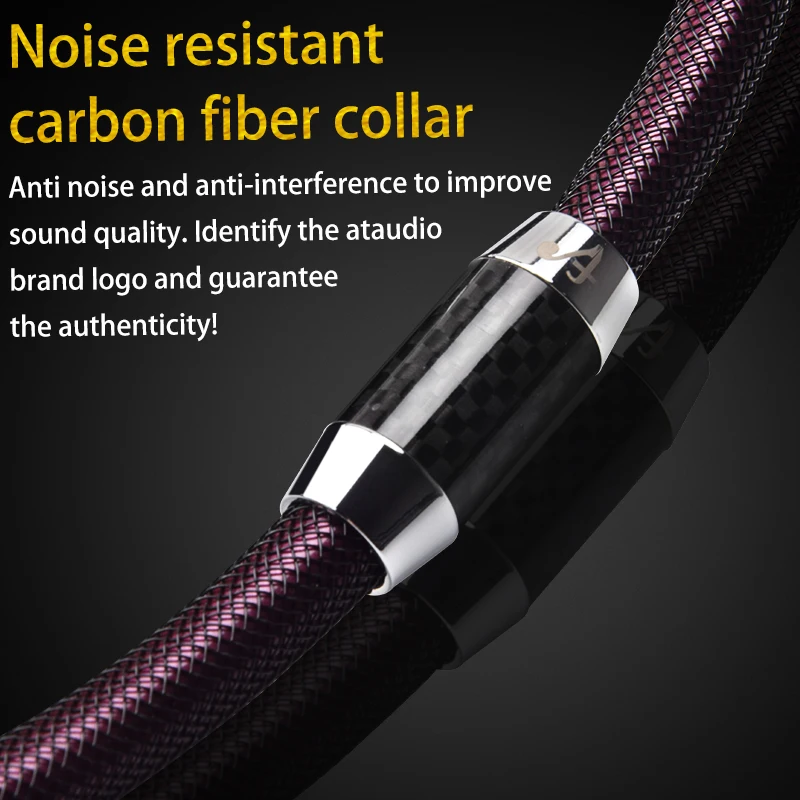 كابل ATAUDIO HiFi RCA إلى XLR عالي الجودة من الفضة النقية 2RCA ذكر إلى 2XLR كابل صوت ذكر للخلاطات ومكبرات الصوت DVD #5