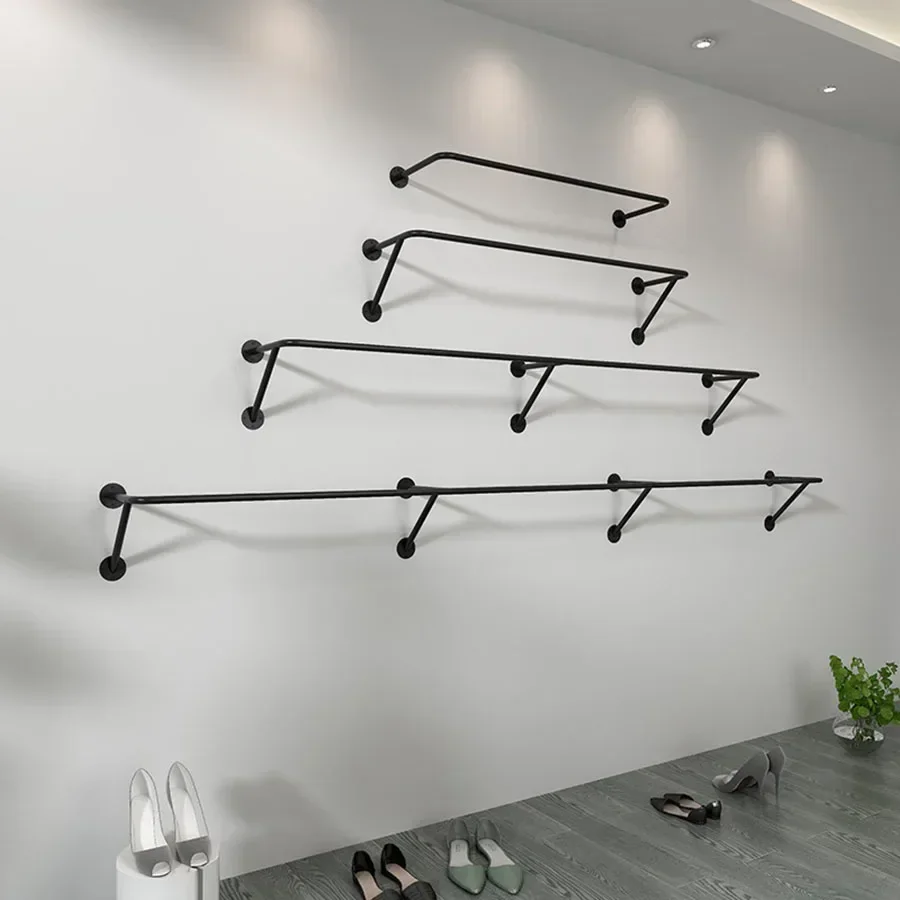 Wall Mounted Cloth Racks Black Hanging Extended Elegant Space Saving Design Clothes Hanger Bathroom  Home Furniture