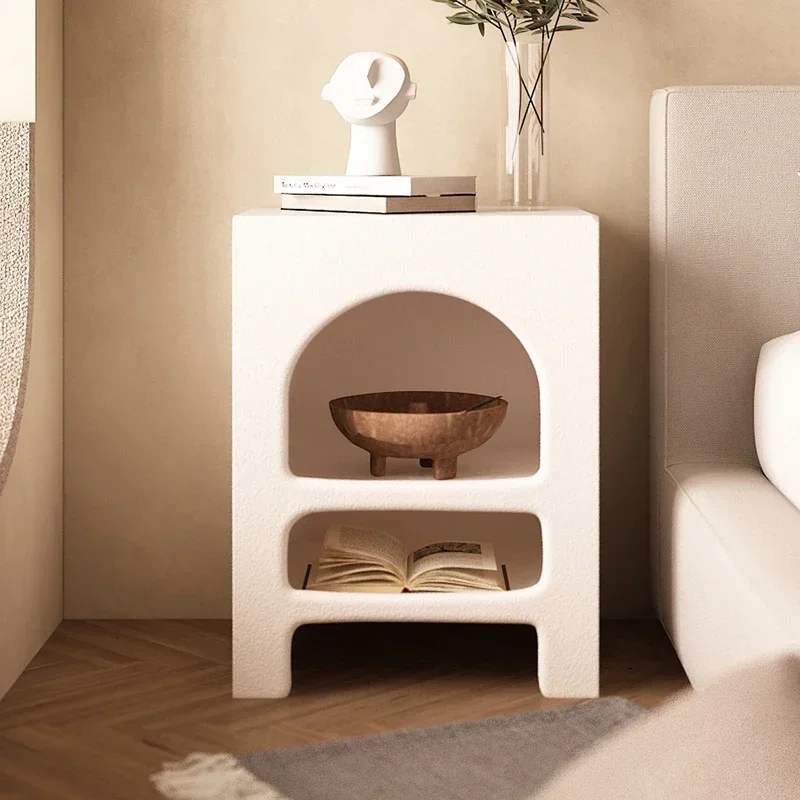 Cream Style White Side Table Easy Installation High Quality Stable Structure Durable Build Premium Quality Easy to Clean