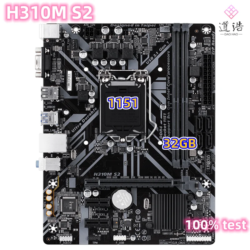 

Материнская плата для H310M S2 32 Гб VGA 4 * SATA3.0 LGA 1151 DDR4 Micro ATX H370 материнская плата 100% протестирована Полная работа