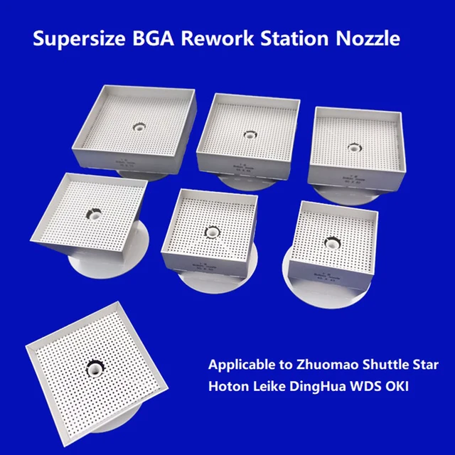 Dysza stacja lutownicza BGA o dużych rozmiarach 50 55 60 65 75MM w górę w dół dysza powietrza BGA dla Zhuomao Shuttle Star Hoton Leike dingua WDS OK