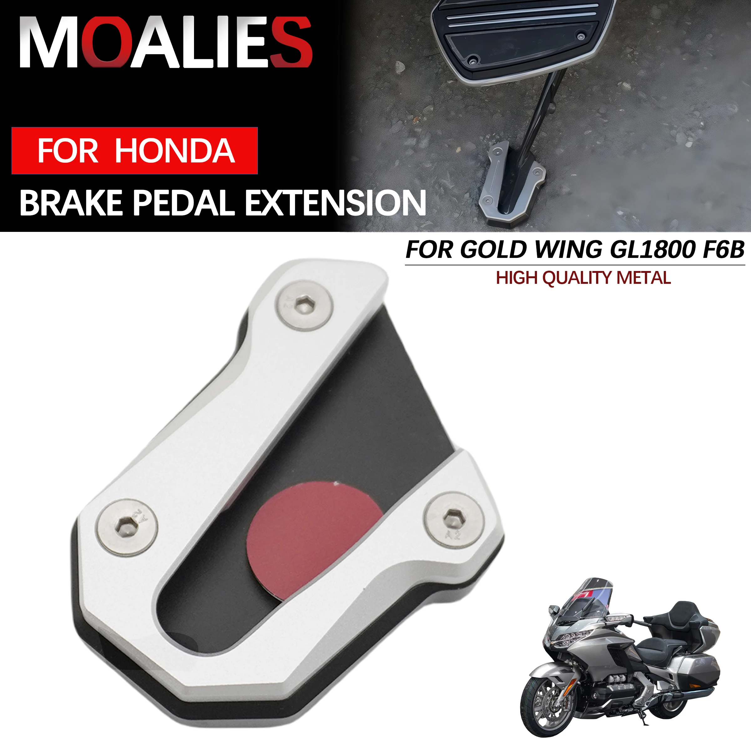 

For Honda Goldwing GL1800 F6B 2018- 2024 19 20 21 22 23 Motorcycle New Kickstand Side Stand Extension Pad Enlarger Plate