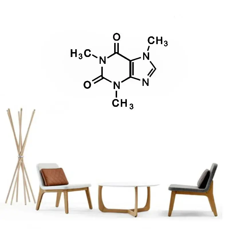 Caffeine Molecule Wall Decal Vinyl Sticker Periodic Table Elements Chemistry Living Room Self Adhesive Home Decor Stickers S561