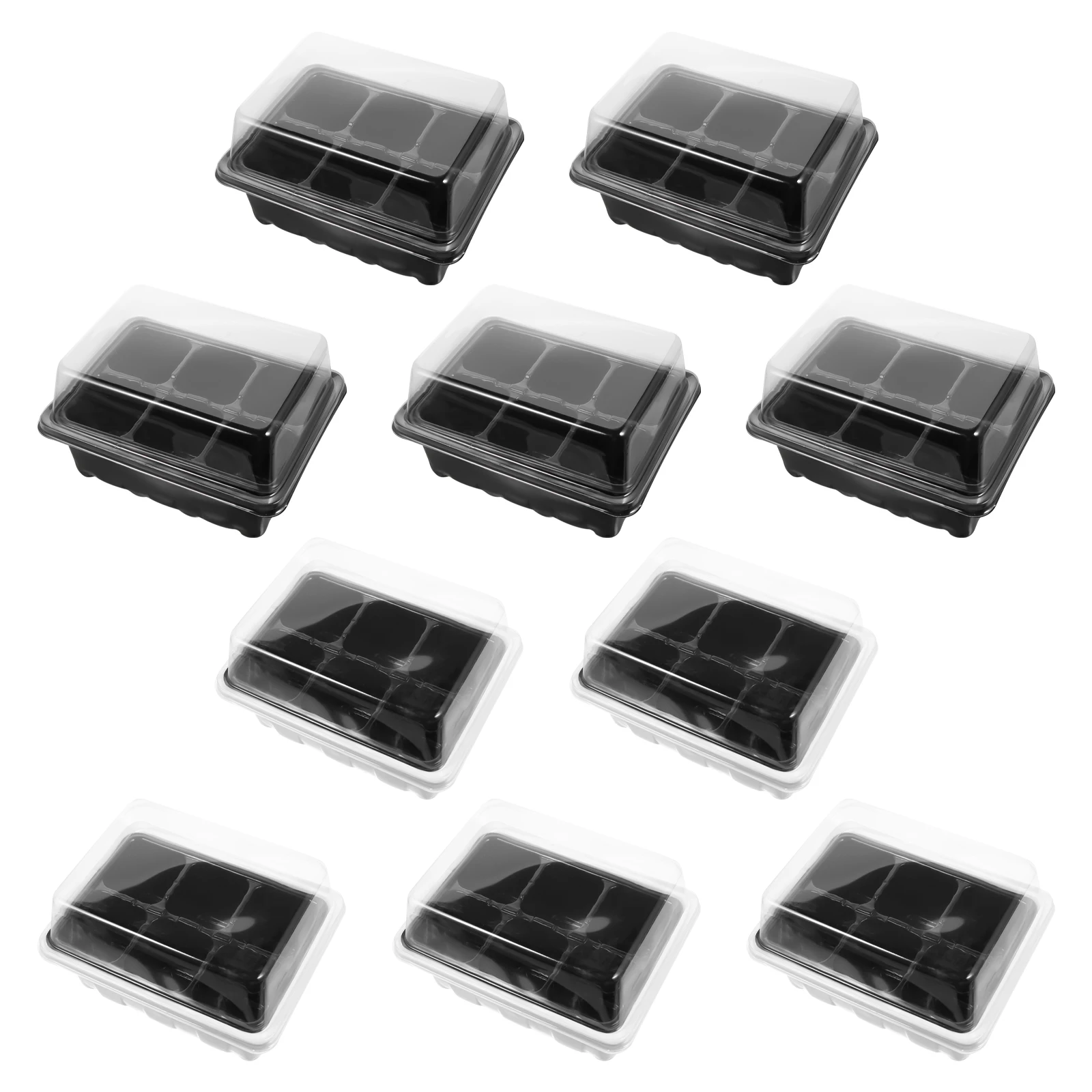 

10 set 10 SetsSeedling Trays Garden Propagator 6/12 Cells Transparent Lid Moisture Retention Easy Management Reusable Durable