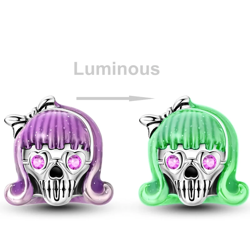 Silver Terrifying Skull Charms Beads Fit Original Bracelet Bag Keychain Earring Charm Bead Pendant Diy Women Jewelry Gift