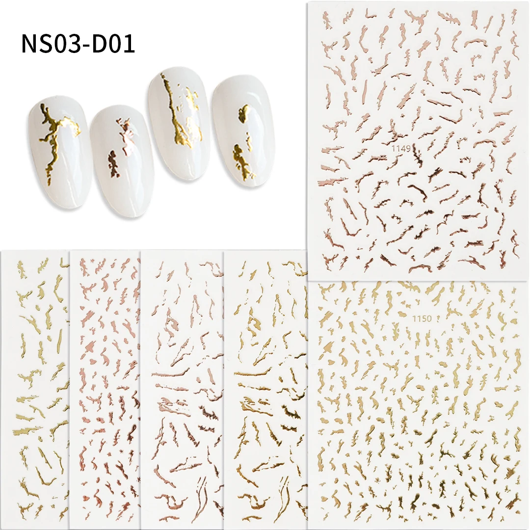 Lettering Graphics English Alphabet Rose Gold 3d Engraved Nail Sticker Art Decorations Nail Decals Design Sticker Korean 2303-05