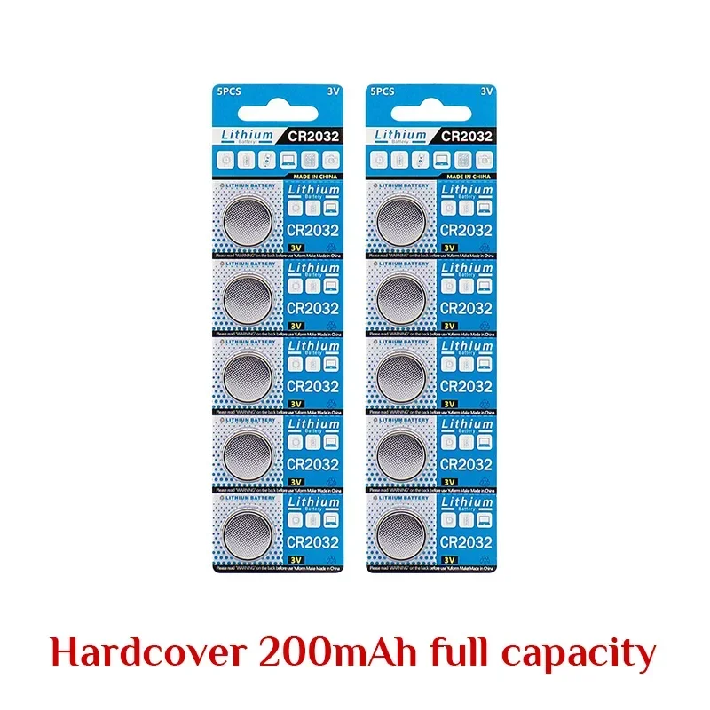 10PCS 200mAh CR2032 3V Lithium Battery for Watch, Toy, Calculator, Car Key, CR 2032 DL2032 ECR2032 Button Coin Cells