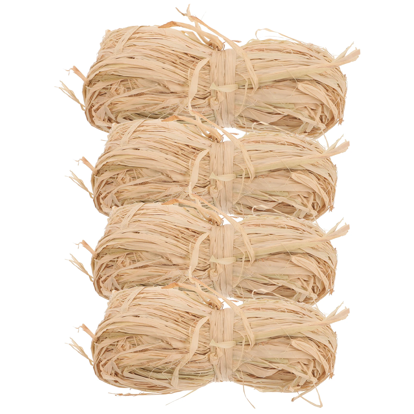 

4pcs Raffia Ribbon Natural Straw Decoration Gift Wrapping Filler Bales Wedding DIY Craft Basket Weaving Materials