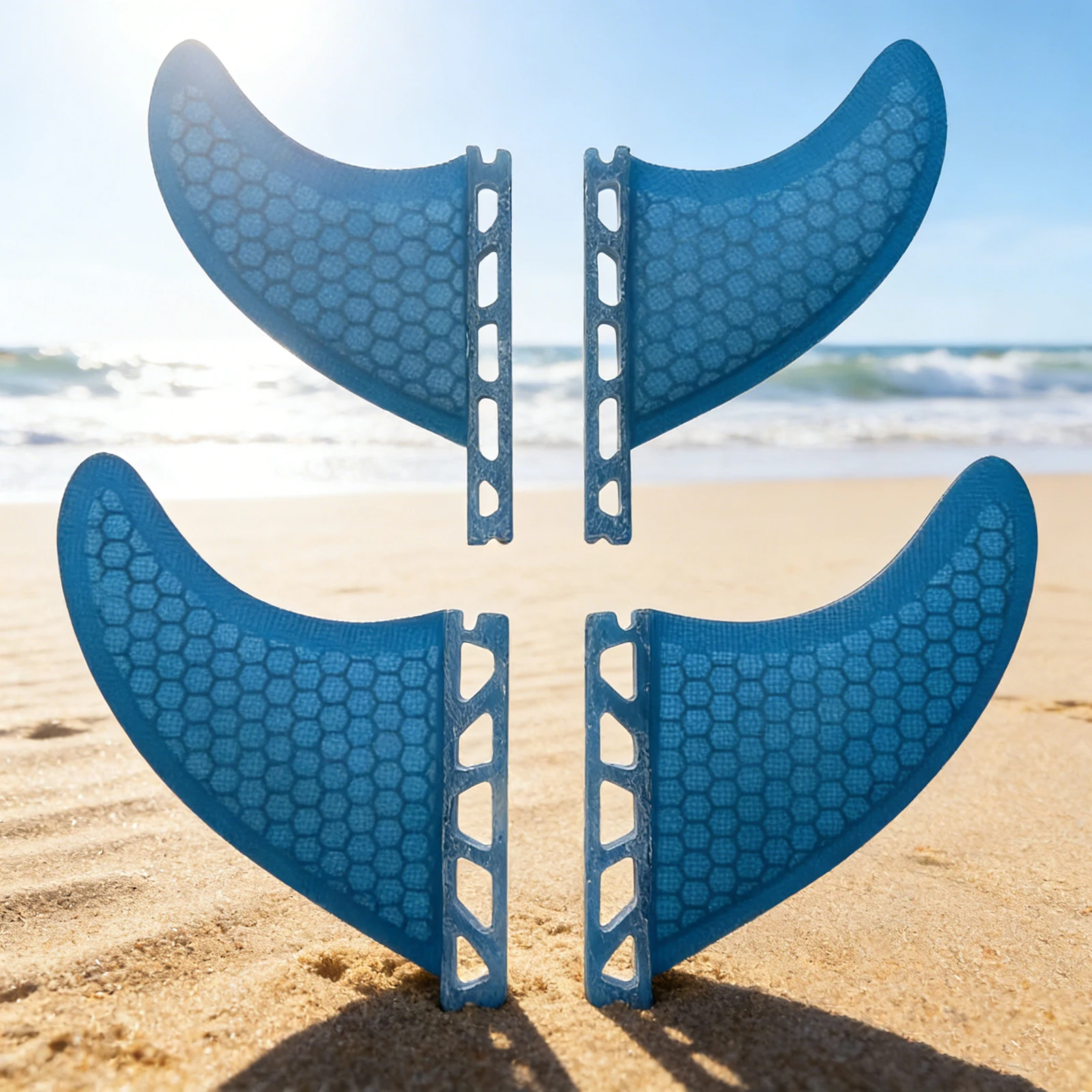 

M+GL Quad Fins UPSURF FUTURE Surf Fins Honeycomb Fiber Surfboard Quad Quilha Set Single Tabs Base Surfing Fins Solid Color