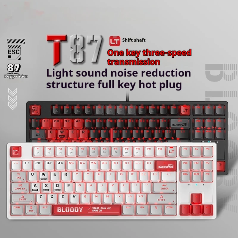 T87 Blood Hand Ghost Gaming Mechanical Keyboard Optical Axis Variable Speed Esports Hot Plug Customized Mute Birthday Present