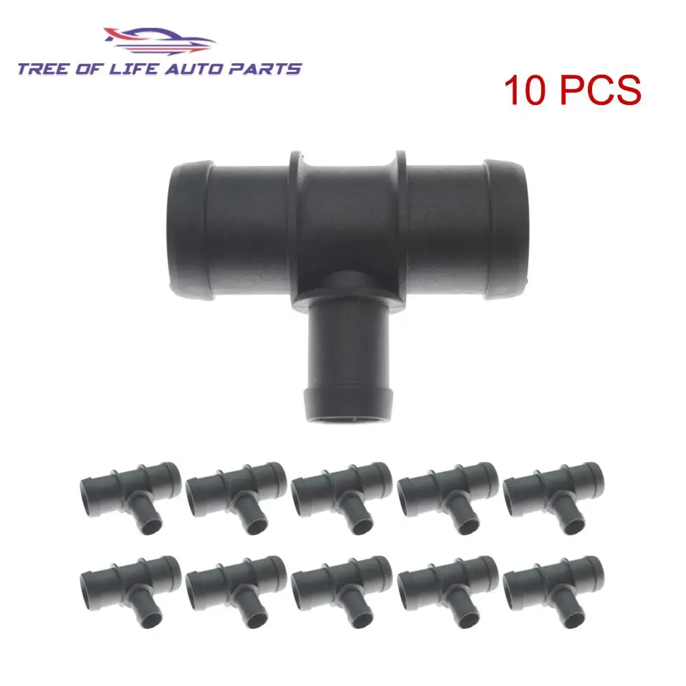 1/5/10x Coolant Water Pipe Tee Connector For Passat CC Caddy Golf Jetta Tiguan Polo A3 A4 A6 TT Q3 Q5 Q7 N90692901 1K0121087R