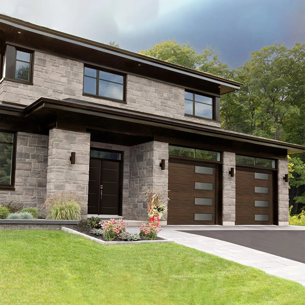 Sixinalu Garage Door Security Entrance Folding Entry House Building Doors Front Aluminum Profile Double Glazed Custom Home Decor