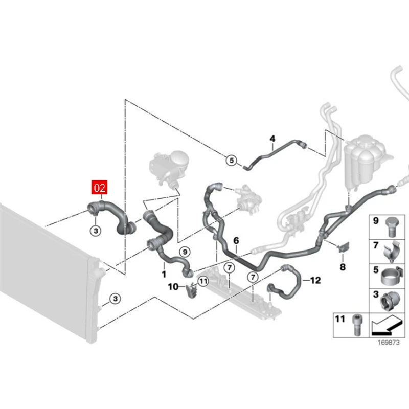 Cooling System Rubber Hose Radiator Hoses For BMW X5 E70 X6 E71 E72 17127578703 11537584543