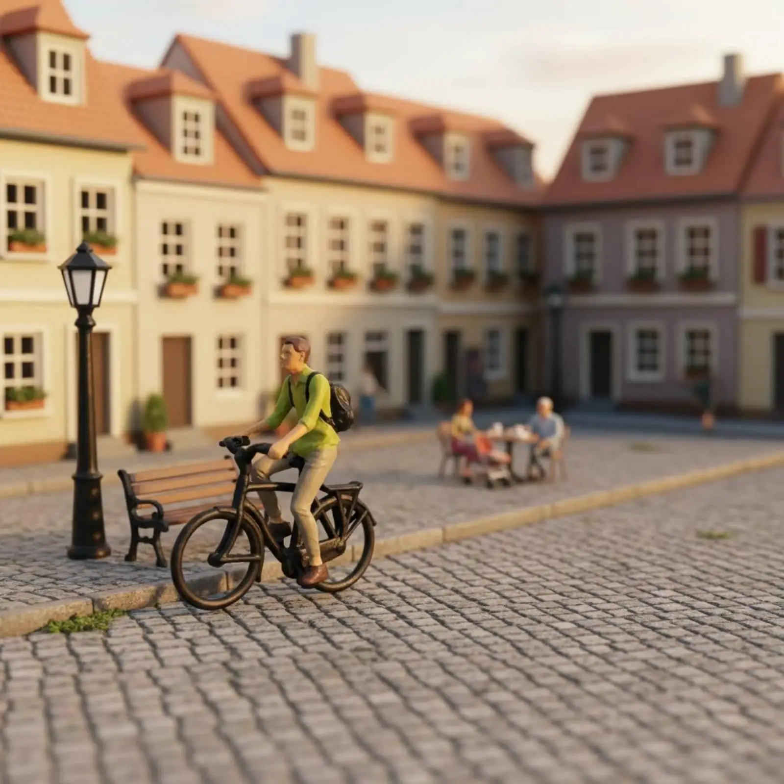 1:87 Scale Cyclist Figure Scene Filler HO Scale Person on Bike Ready to Use Miniature Cyclist Figurines for Hobbyists, Dioramas,