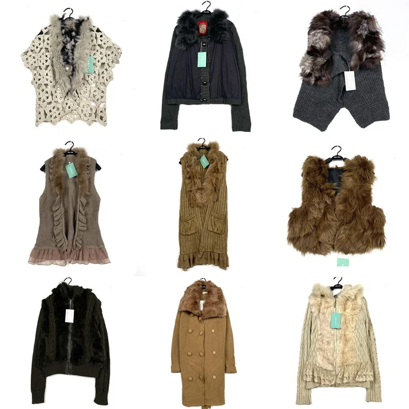 

Винтажный воротник из кроличьего меха, кружевной Country Sle Personali, открытый кардиган, жилет, свитер, модель, другой бренд, сладкий Sle Winte...