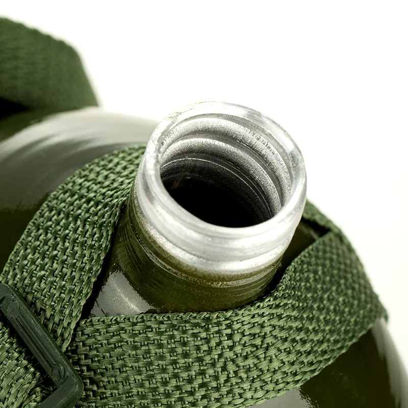 Outdoor Sports Water Bottle,Camping Kettle, Aluminum Water Flask with Shoulder Strap Military Canteen for Outdoor Camping Hiking