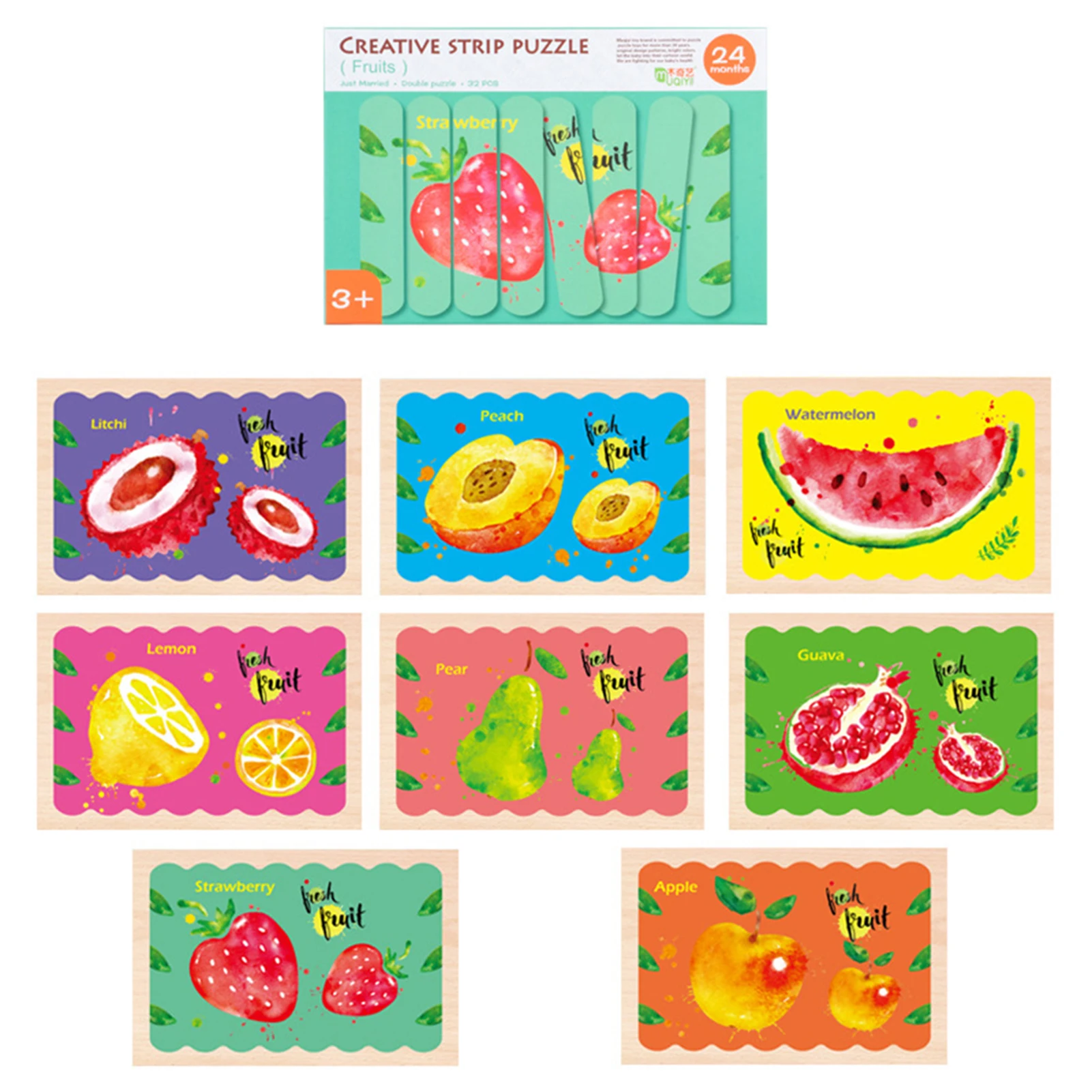 Kid Brain Wooden Toy 3D Jigsaw Puzzle Story Stacking Matching Puzzle Multi-theme