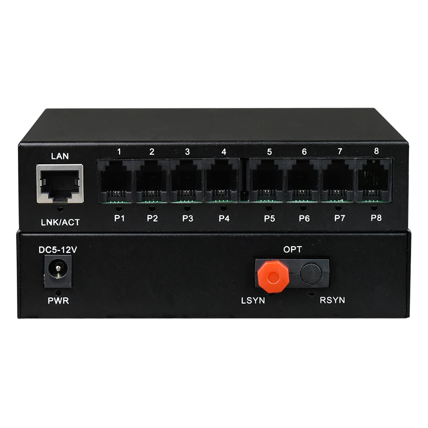 สายโทรศัพท์ Multiplexer อุปกรณ์ไฟเบอร์ออปติก 4 Channel Voice Over Fiber + FE PCM Multiplexer Fxs Fxo Fiber Multiplexer