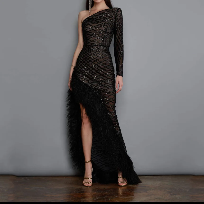 

Ele Long Evening Par Dr Svel Irregular Neline Tulle Gown for Women mid Waist Slim Fit Polyester Fiber