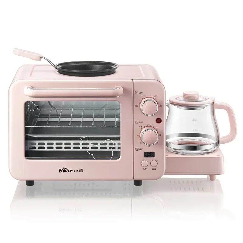 Multifunction Breakfast Machine Mini Household Electric Oven Cake Baking Fry Pan Warm Drinking Pot Toaster