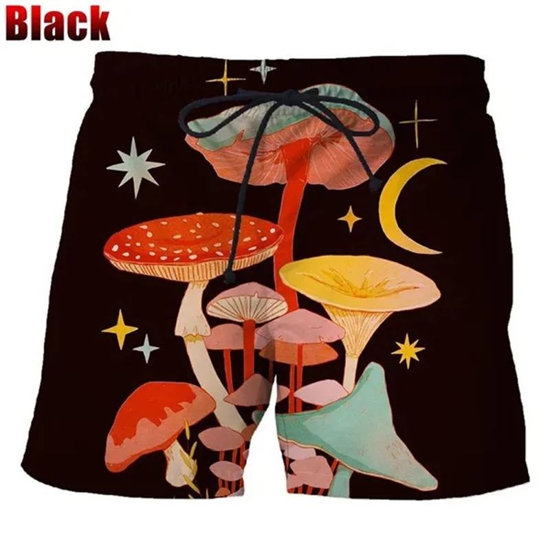 Bermuda Mushroom Men Beach Shorts Outdoor Short Pants Streetwear Hawaiian Swim Trunks Y2k Board Shorts Fitness Quick Dry Shorts