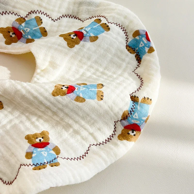 3PCS Cotton Gauze Baby Feeding Bibs Set Summer Soft Petal Infants Print Saliva Towel Newborn Stuff Toddler Burp Cloth Kids Bibs