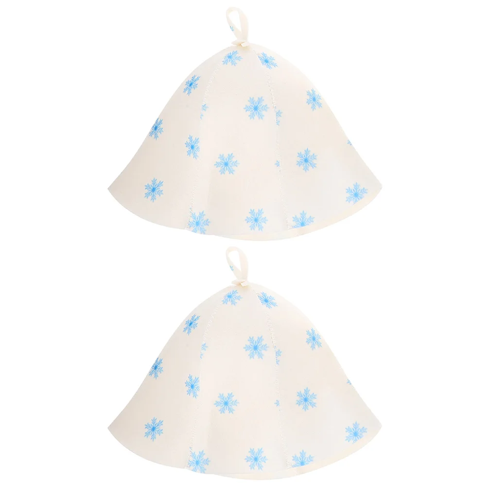 

2Pcs Sauna Hat Felt Material Lightweight Portable Shower Cap for Men Women Quick Dry Bath Towel Hair Spa Accessory