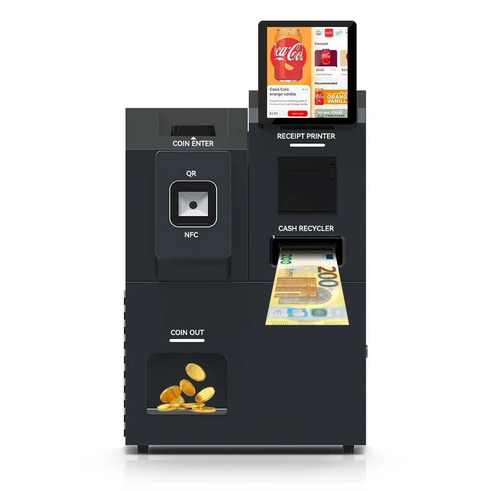Next-Gen Cash Payment Kiosk Automated Bill Payment & Cash Handling System Bill Recycler Coin In Coin Out