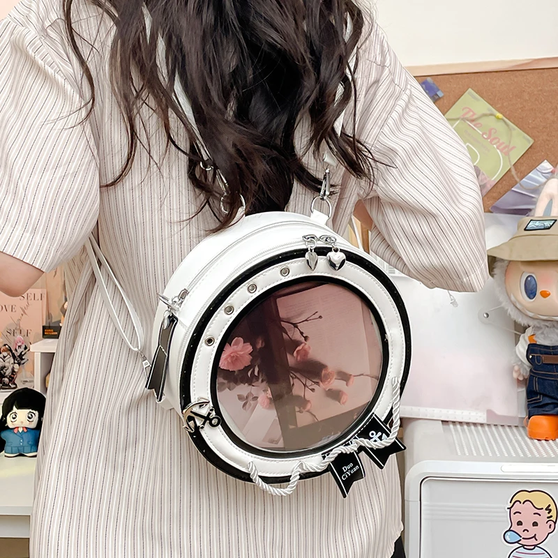 2025 جديد الحلو Y2k حقائب كتف الجمالية النساء Kawaii موضة حقائب ظهر غير رسمية العصرية شفافة السفر Crossbody Ita حقائب