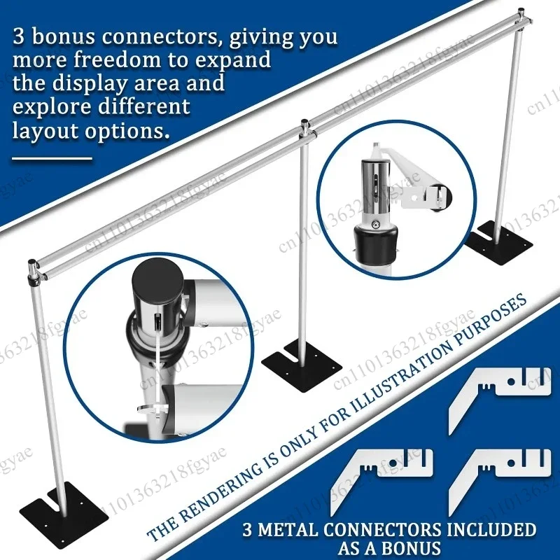 Heavy Duty Backdrop Stand, 10x20Ft Double Crossbar Pipe and Drape Stand Kit, Adjustable Banner Stand, Back Drop Stand for Party view 3