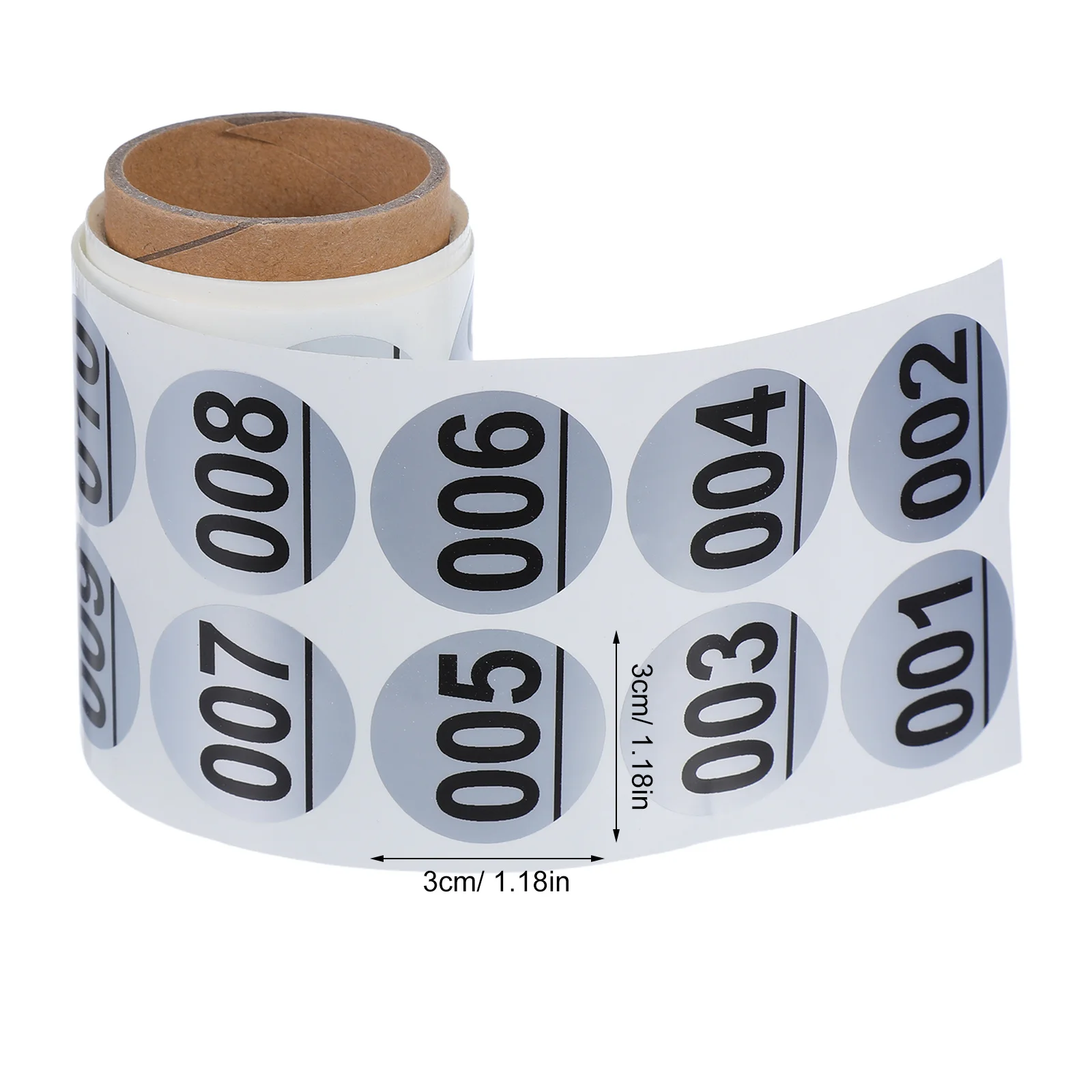 1 rolo de adesivos de número consecutivos 001-200 etiquetas redondas autoadesivas para garrafas de água escola academia organização pequena