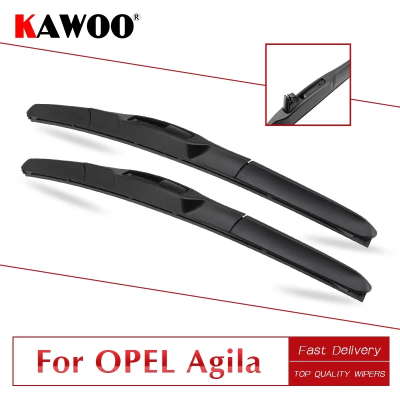 

KAWOO For OPEL Agila A/Agila B Car Soft Rubber Clean The Windshield Wiper Blades Model Year From 1999 To 2014 Fit U Hook Arm