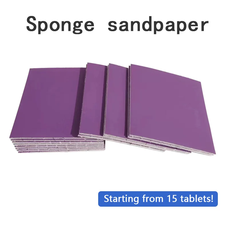 Purple Car Paint Polishing Hand Tear Sponge Sandpaper 115x125mm Abrasive Roll for Plastic Parts Hardware Beauty Care